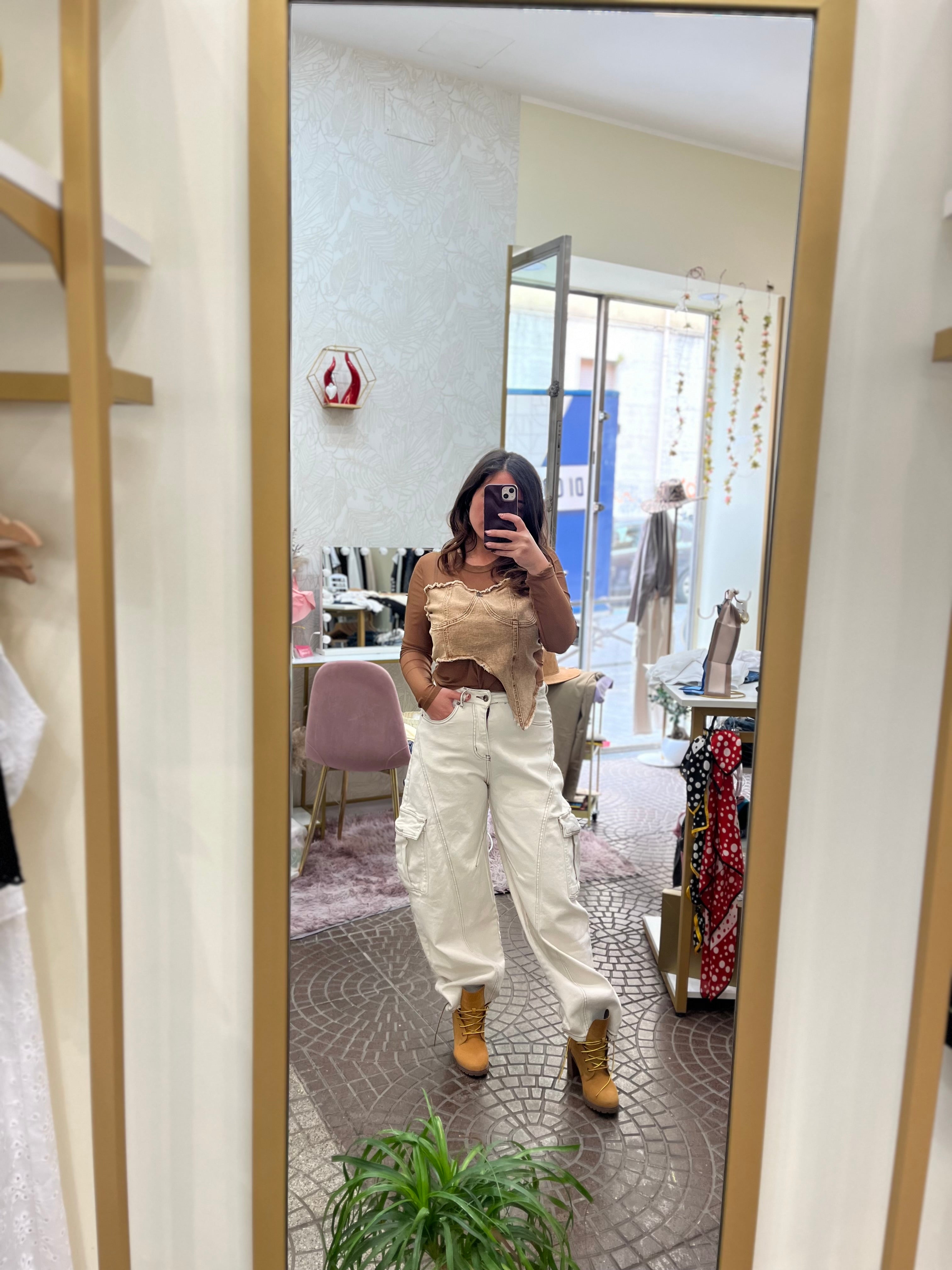 Baggy cargo denim