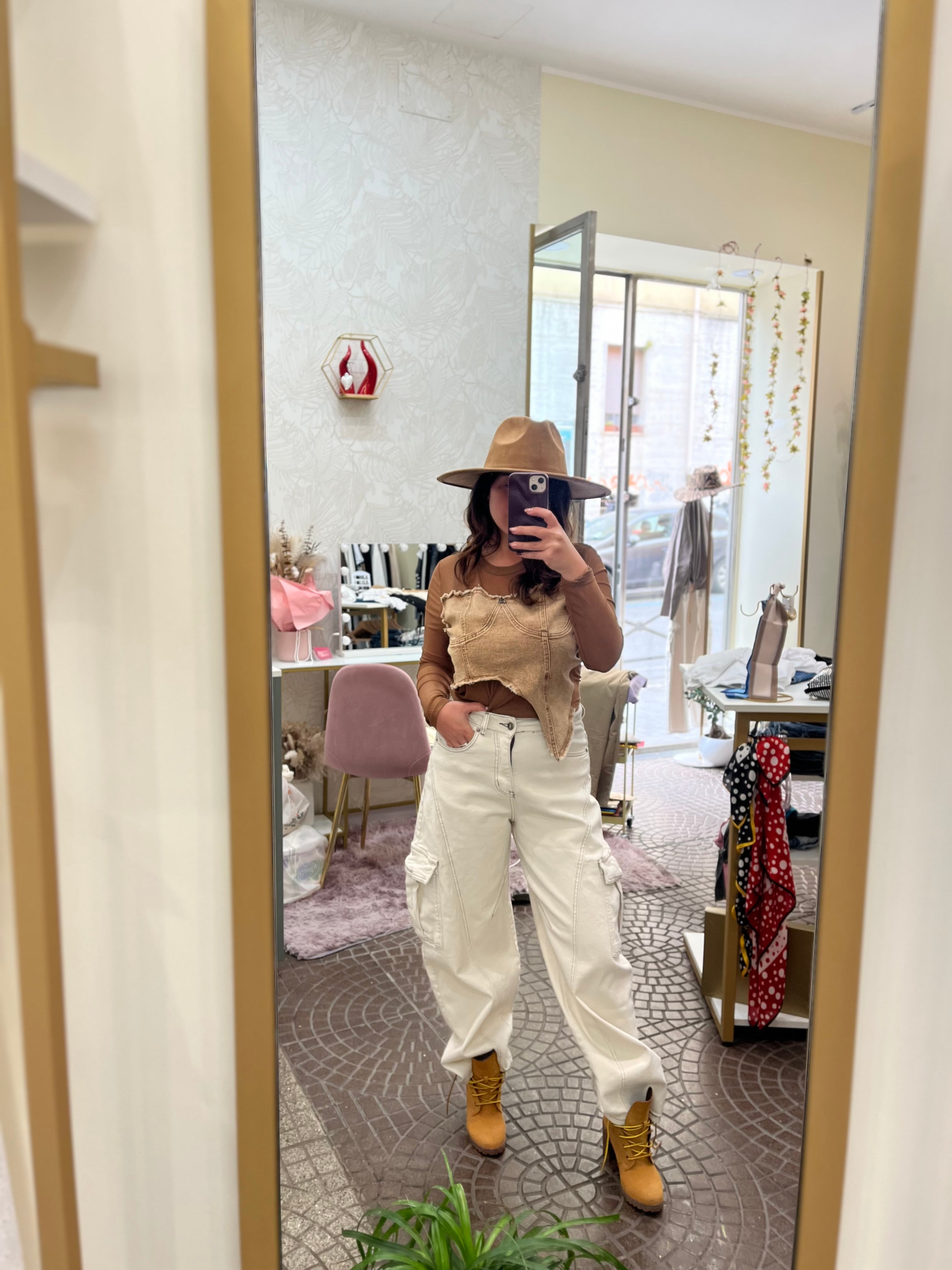 Baggy cargo denim