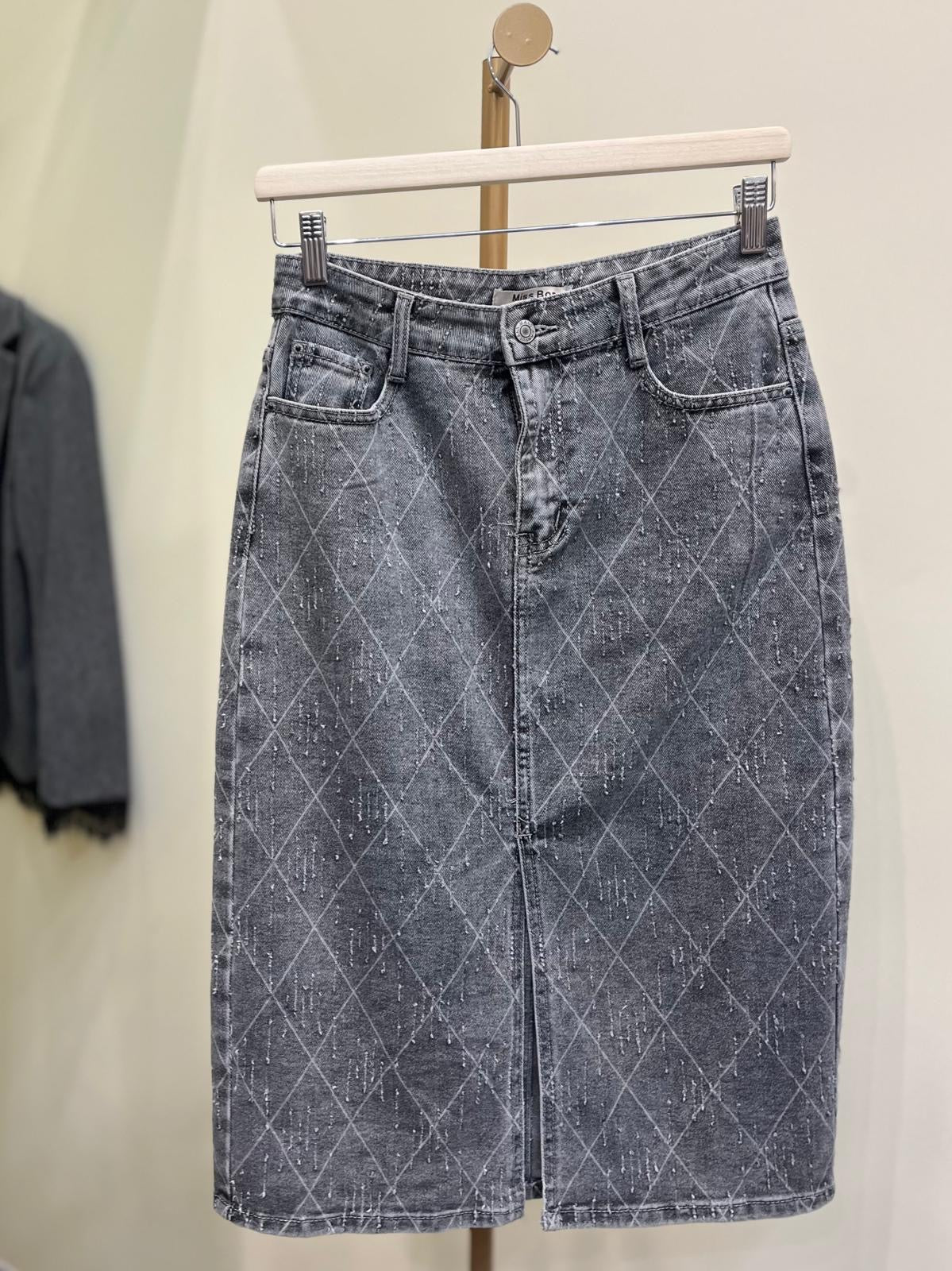 Gonna in jeans con spacco sul davanti