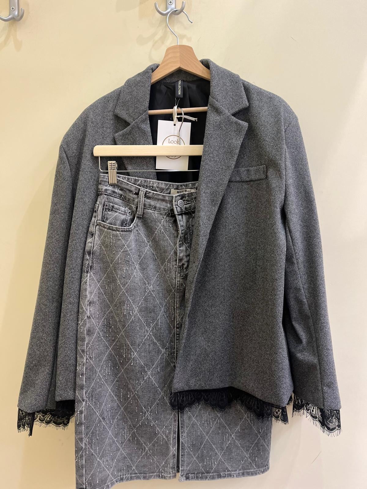 Gonna in jeans con spacco sul davanti